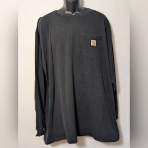 Men's Carhartt Black Long Sleeve Loose FIT Shirt size 2XL TALL